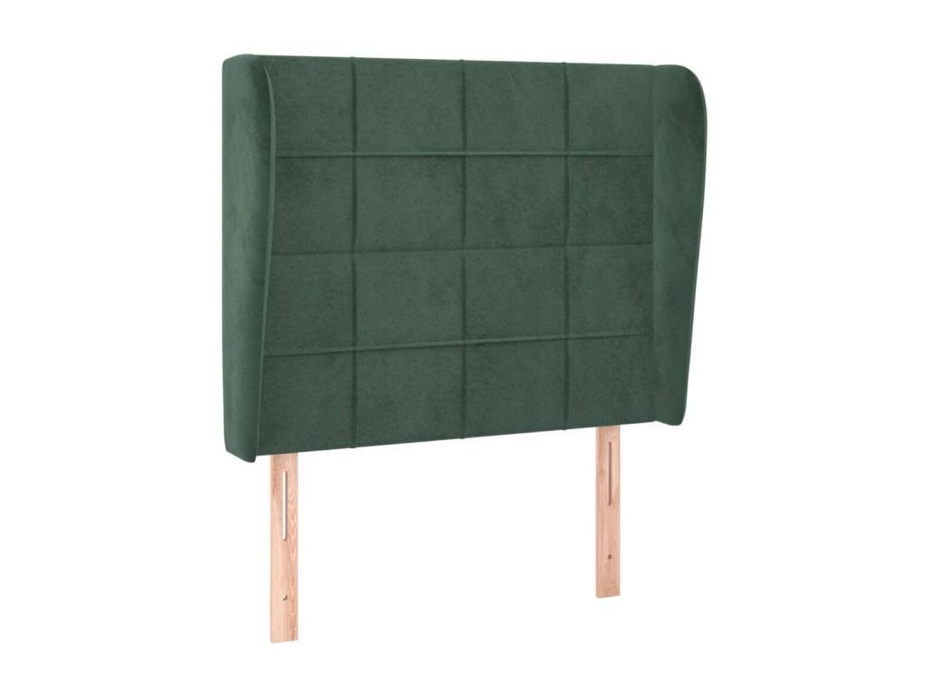 Headboard with wings, Dark Green, 83x23x118/128 cm, Velvet, YSZS08842