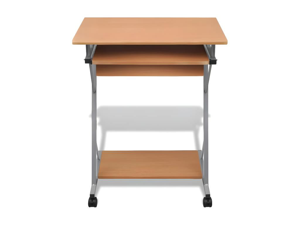 Computer desk with sliding keyboard tray, brown, SEYT71937