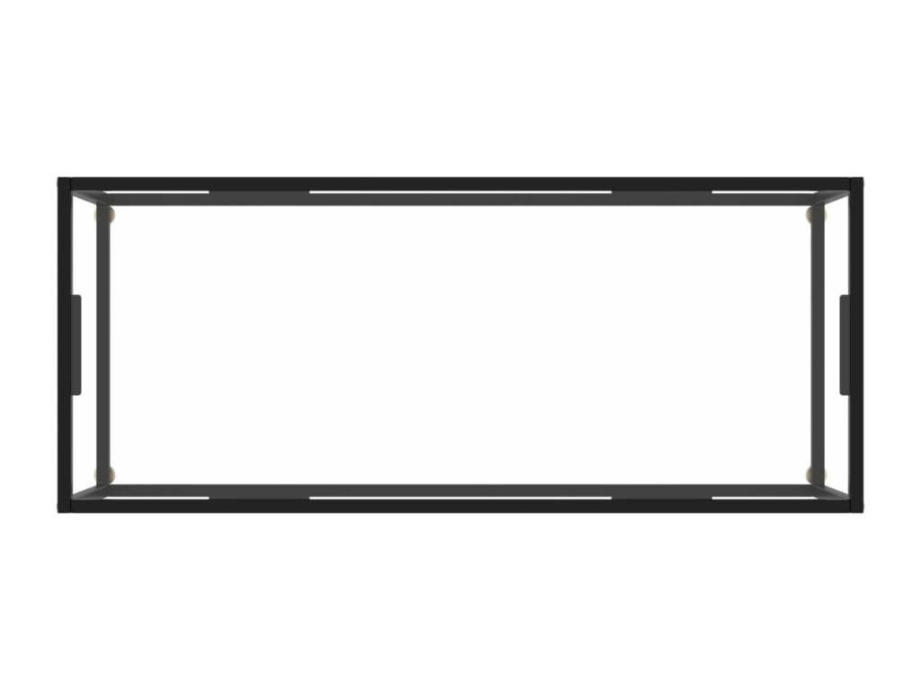 Black coffee table with tempered glass, 120x50x35 cm, CXKA75325