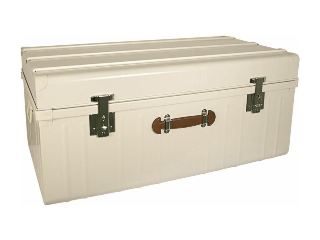Decohaute white metal trunk with polyurethane handle, 265 liters, UCJD99322