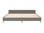 Bed frame with headboard, dark grey, 160x200 cm, fabric, UMZW20762