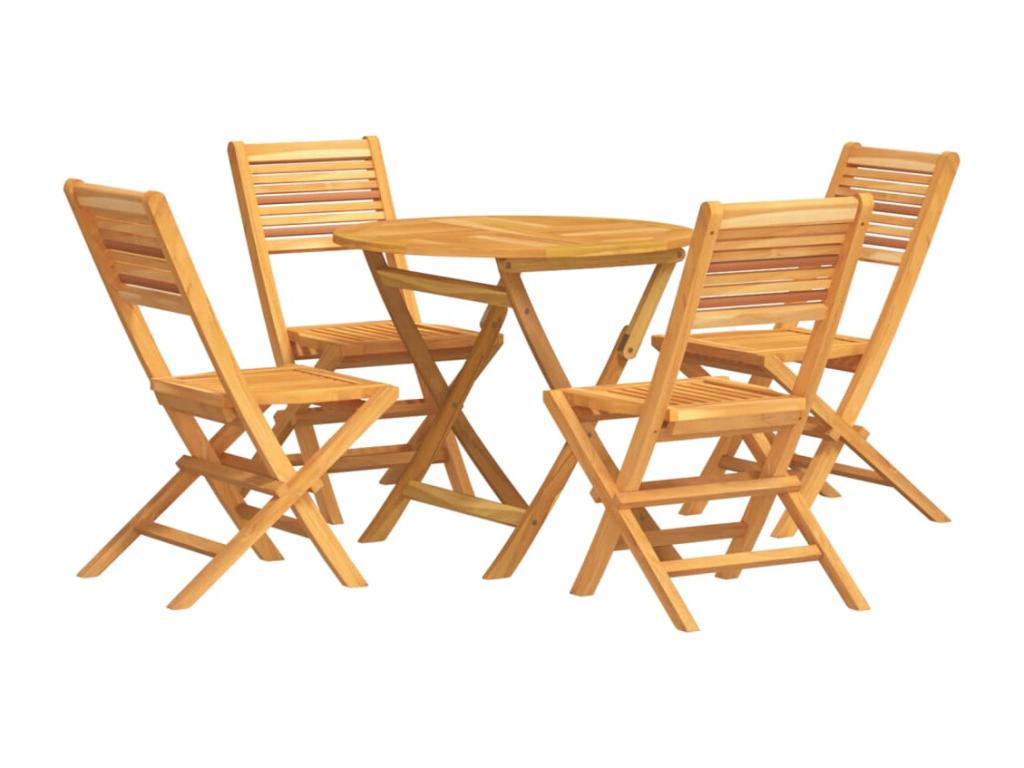 5-piece garden dining set, solid teak wood QJEV20074