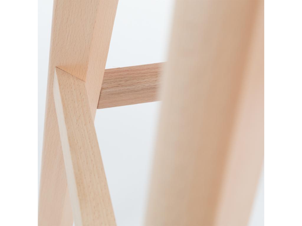 Nordic stool with duck blue faux leather cushion and light beech legs Domopure 67cm SXQE26145