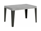 Decohaute Extendable Dining Table - Cement Grey - Decohaute Legs and Support - 2 Slim Extension Leaves - Extendable Width 130 to 234cm IRJU87099