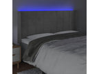 Light Grey LED Headboard 203x16x118-128 Velvet HAUE38373