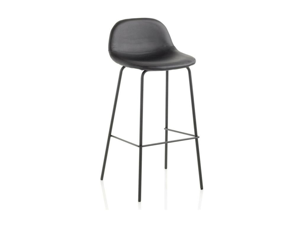 Decohaute KRTQ79752 black faux leather bar stool with black metal legs