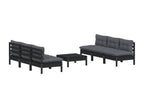 7-piece garden furniture set with cushions, anthracite pine wood PMOL39272
