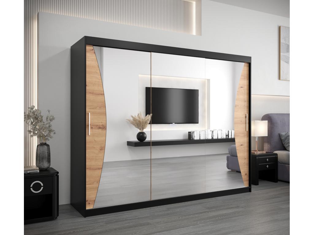 Decohaute Sliding Door Wardrobe 200/250/62 3 Doors Black/Decohaute KCHR11133