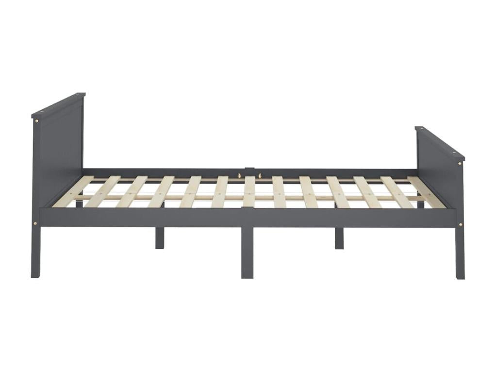 Grey bed frame, solid pine wood, 120x200 cm, UAJS14726