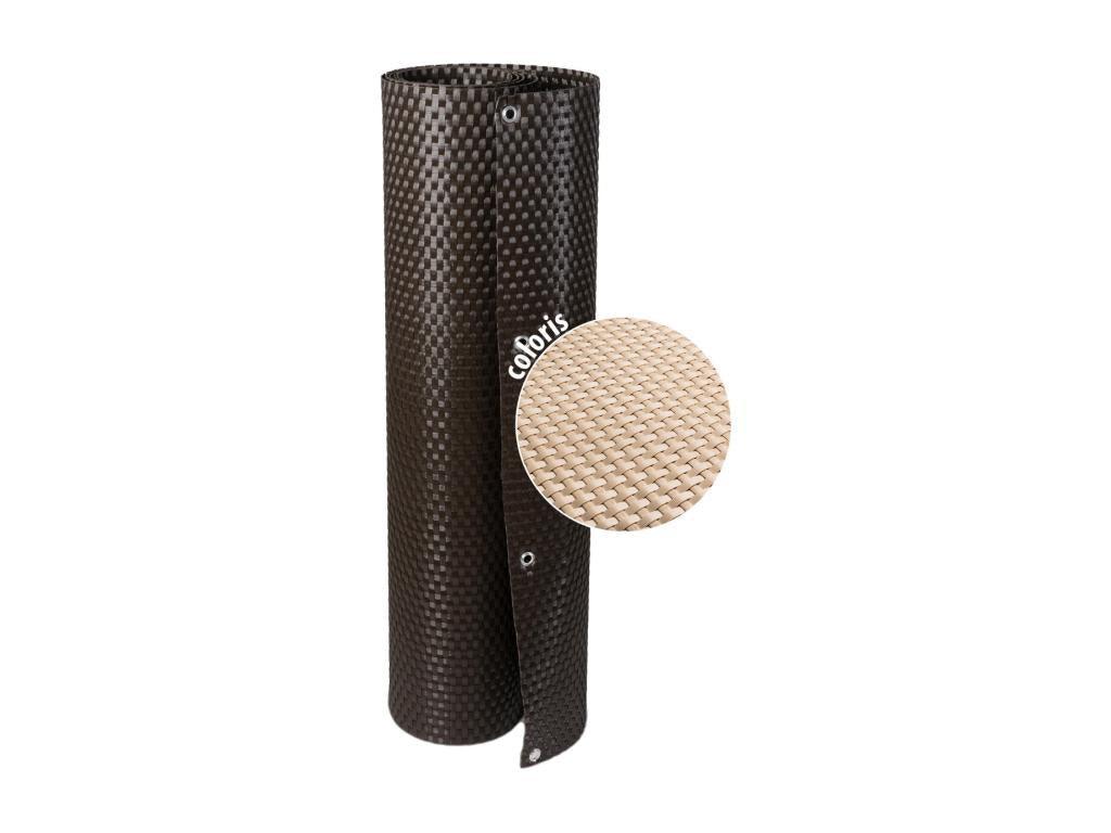 Domopure-vue in woven resin with metal eyelets, beige color, 0.9x5 m KRUT62686