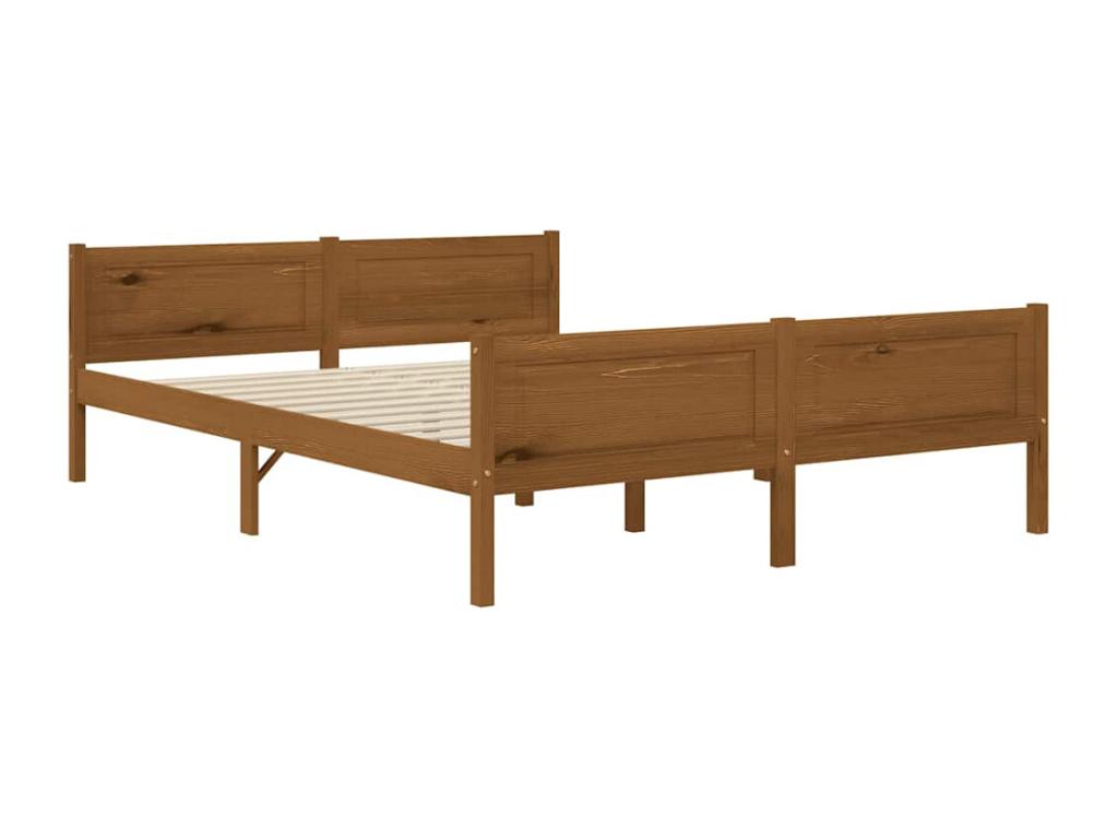 Bed frame without mattress solid pine honey brown 160x200 cm KKMH82190