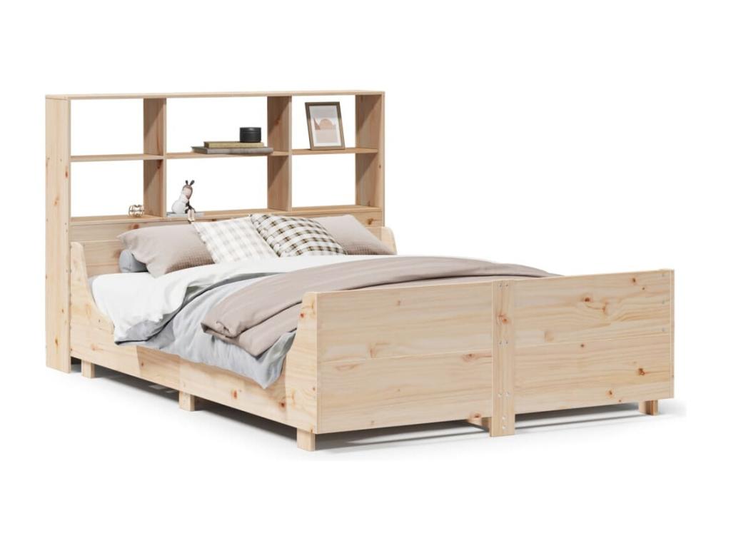 Bookshelf bed without mattress 160x200 cm solid wood TPIJ25217