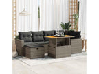 Decohaute WNFK72051 8-piece garden furniture set with cushions, grey woven resin