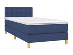 Upholstered bed base with mattress, blue, 80x200 cm, fabric, UGKO99468
