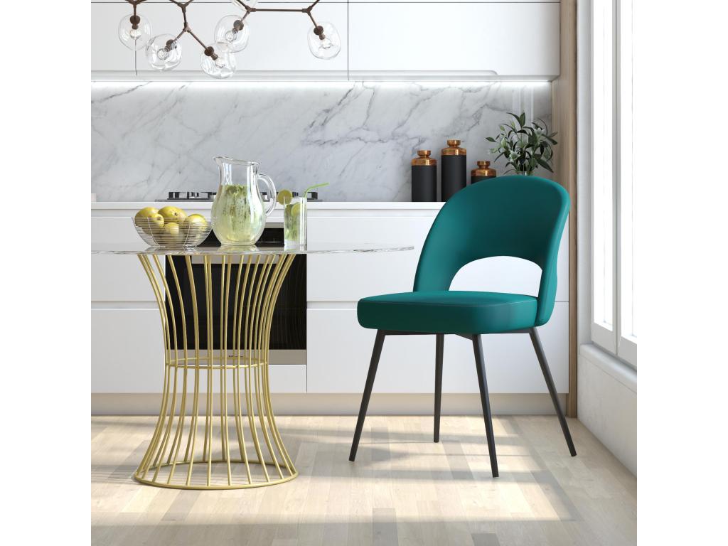 Decohaute - Emerald Green Velvet Upholstered Dining Chair MDYB46923