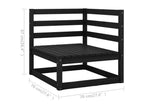 9-piece garden furniture set with cushions, black solid pine wood OKNI64921