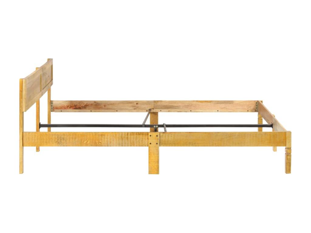 Bed frame without mattress, solid mango wood, 140 cm, VBPU57963