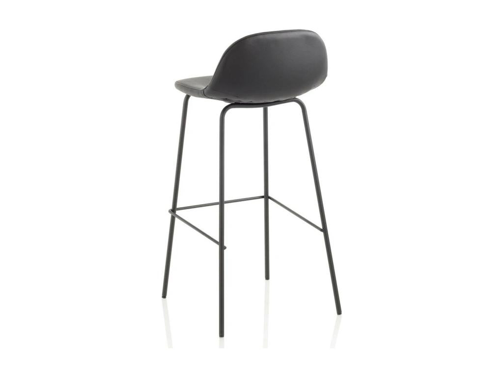 Decohaute KRTQ79752 black faux leather bar stool with black metal legs