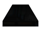 Floating wall shelf, 4 pcs, glossy black, 80x23.5x3.8 cm, MDF, IYTF50492