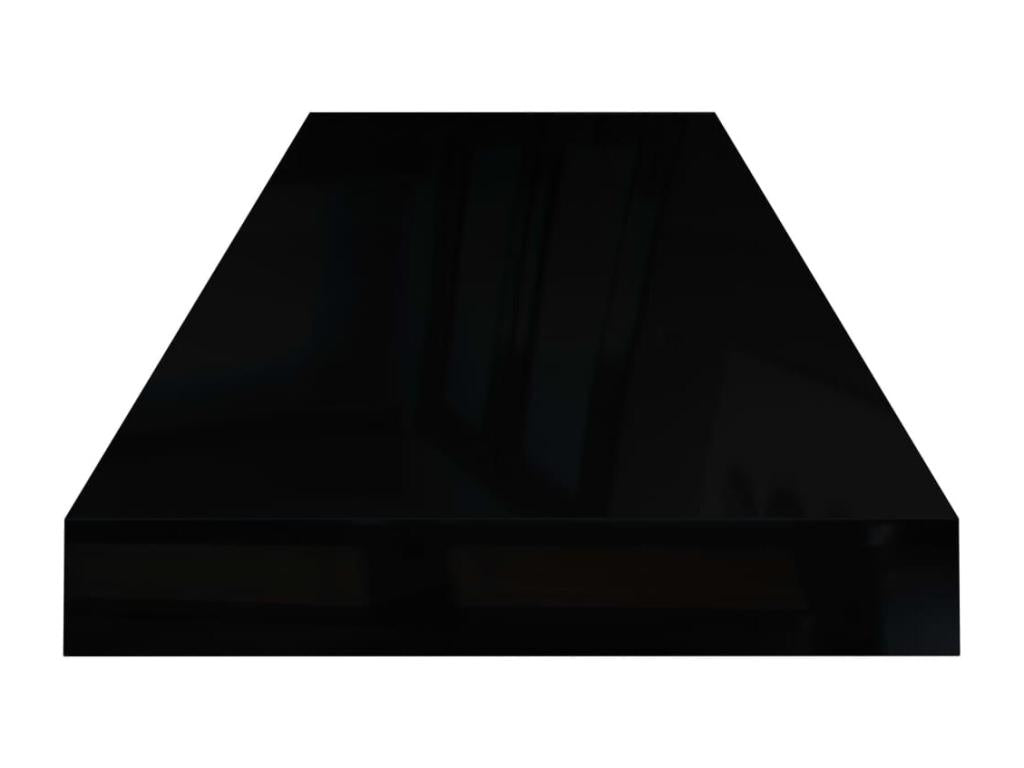 Floating wall shelf, 4 pcs, glossy black, 80x23.5x3.8 cm, MDF, IYTF50492