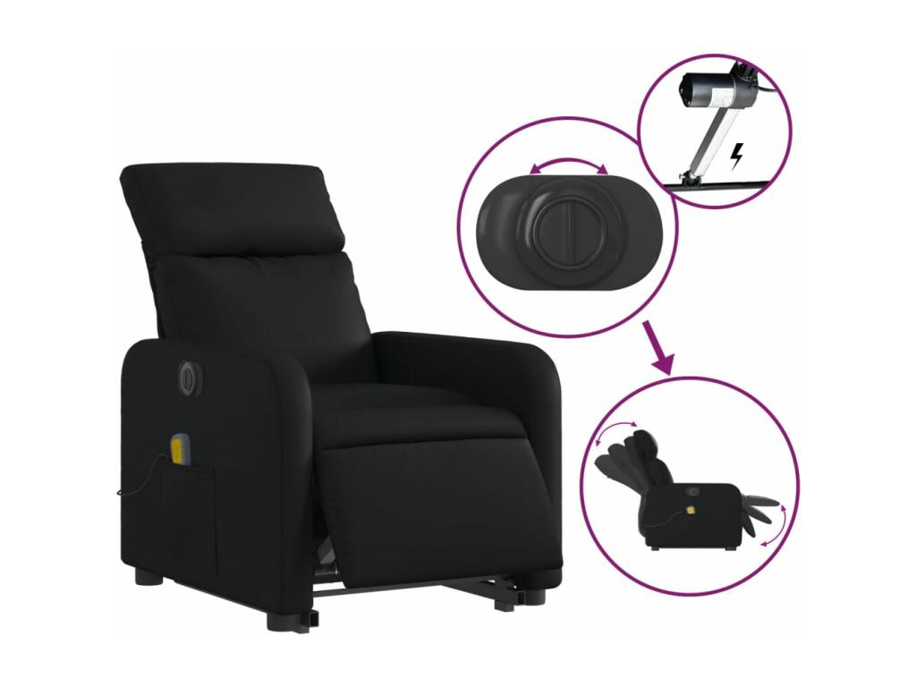 Black faux leather electric reclining massage chair YSUZ20179