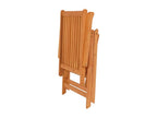 Set of 4 garden chairs with cream cushions, solid teak wood ZJJT08958