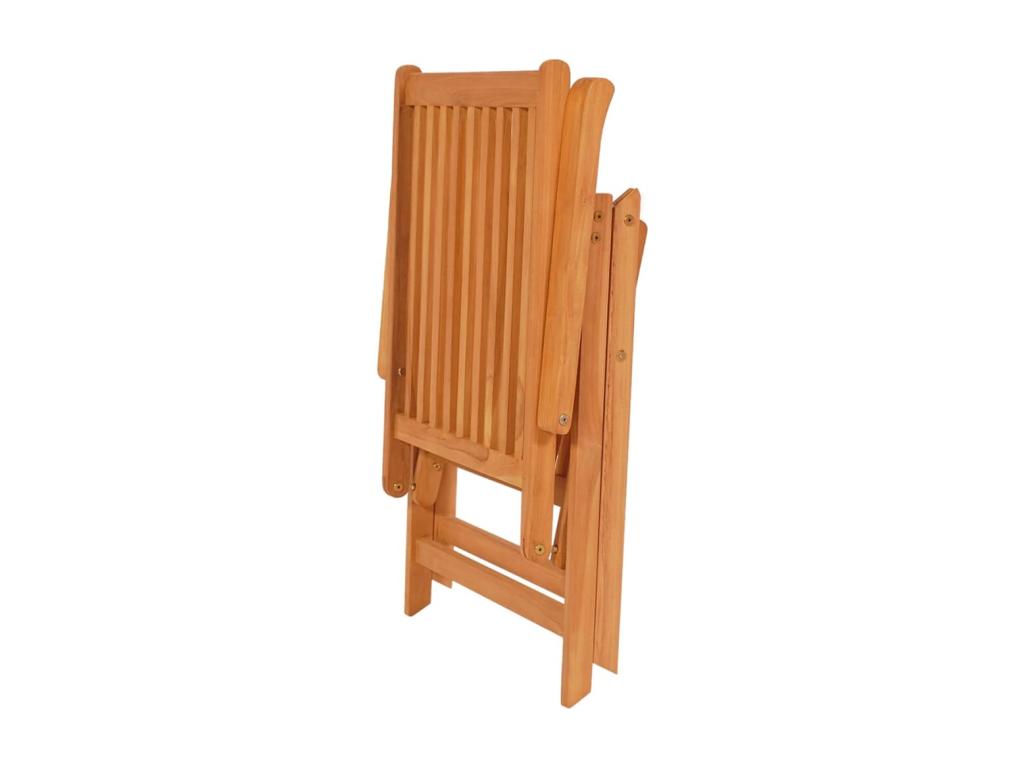 Set of 4 garden chairs with cream cushions, solid teak wood ZJJT08958