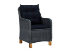 3-piece garden furniture set with cushions, dark grey woven resin PXVA63011