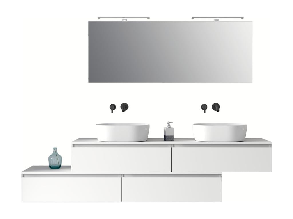 Decohaute 9-piece double vanity unit in matte white GJYY49910