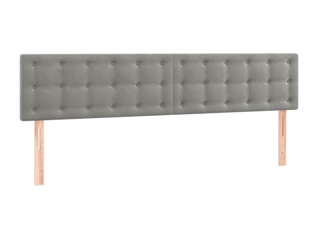 2-piece headboard set, light grey, 90x5x78/88 cm, velvet, KARP80134