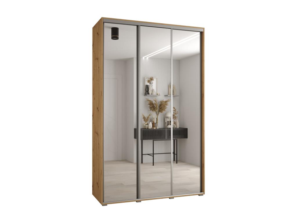 Domopure 2 Sliding Door Wardrobe 235.2/170/60 3 Doors Domopure/Silver PCFU74749