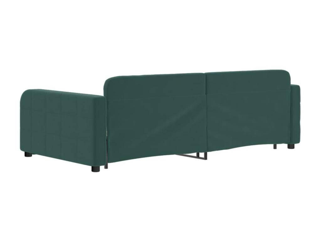 Daybed with pull-out bed, dark green, 100x200 cm, velvet, AXMG02571