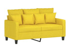 3-piece sofa set with cushions, light yellow fabric CXUD59446