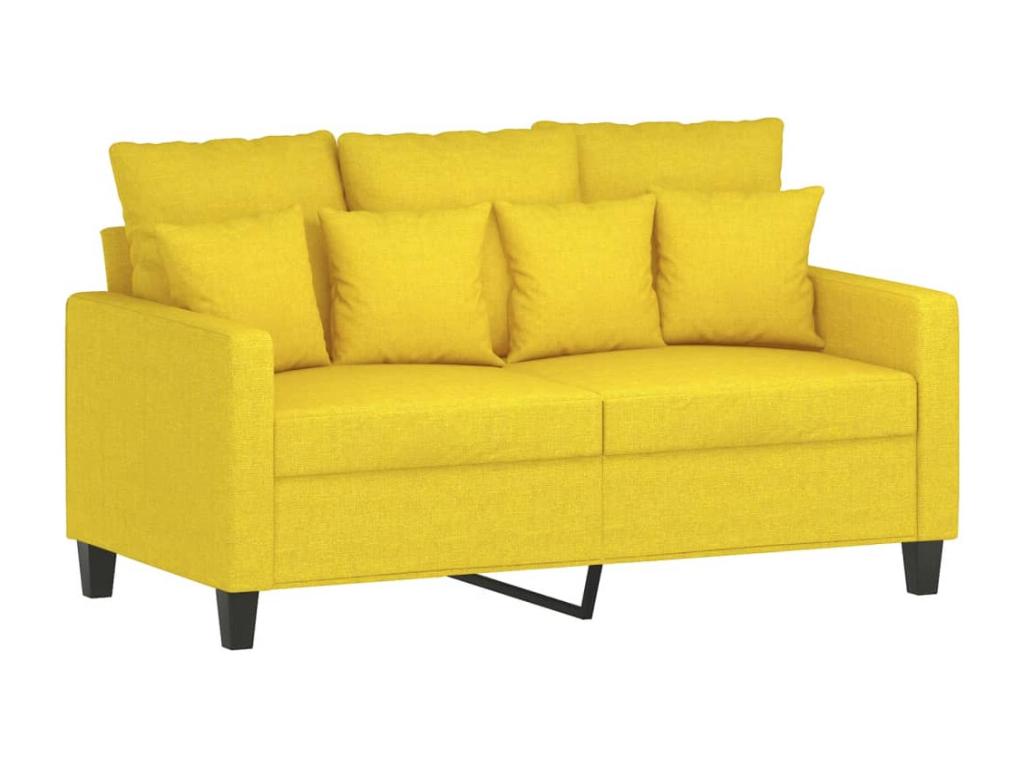 3-piece sofa set with cushions, light yellow fabric CXUD59446