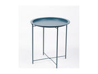 Cosy round metal side table - Peacock blue - D 47 x H 51 cm ILGE24134