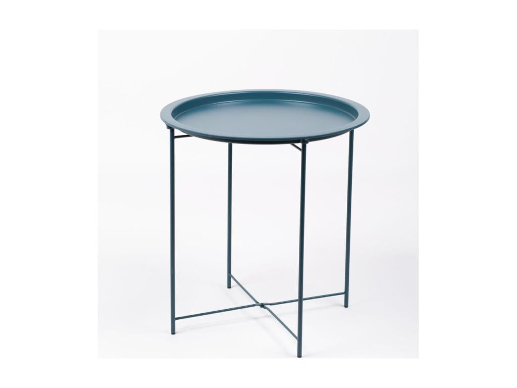 Cosy round metal side table - Peacock blue - D 47 x H 51 cm ILGE24134
