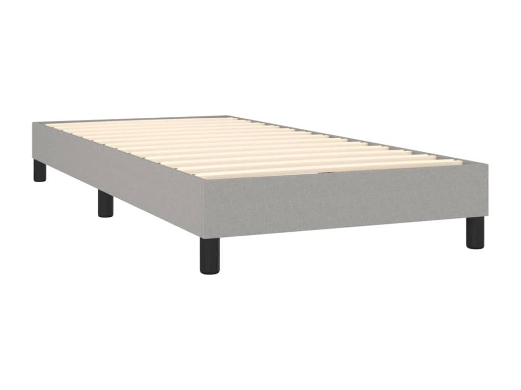 Upholstered bed base and mattress, light grey, 90x190 cm, fabric DHVP92682
