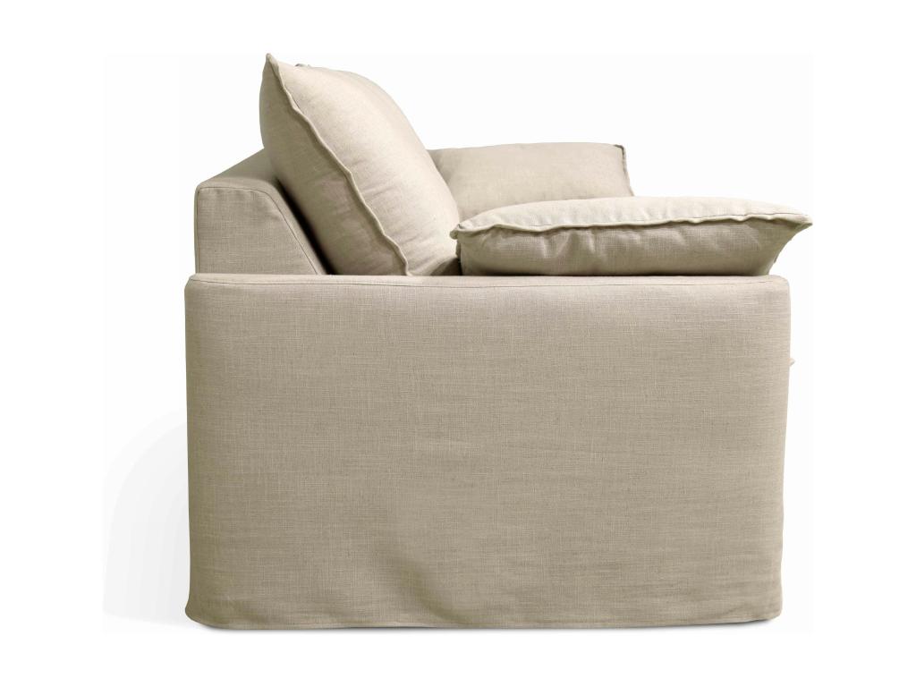 3-seater beige fabric sofa bed PUIA22280