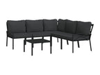 6-piece garden furniture set with steel grey cushions AUGJ85570