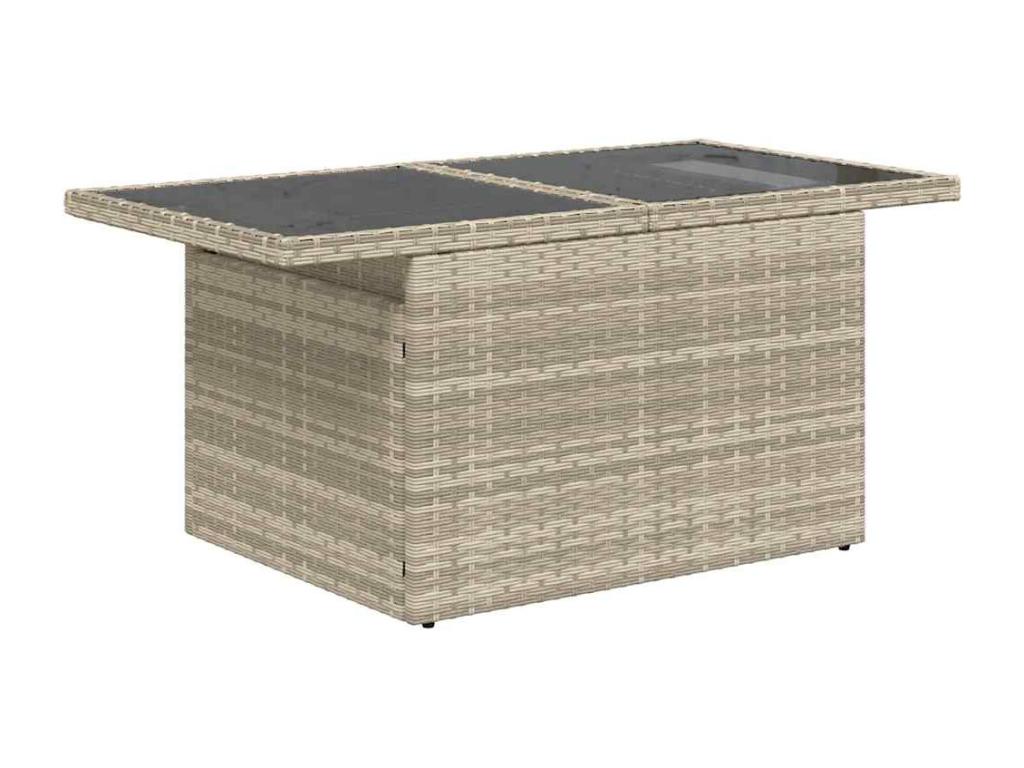 Garden furniture set with cushions, 7 pieces, light grey woven resin, OYUH89366