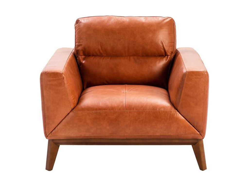 Leather armchair with wooden legs 5036 Decohaute ZZMW83005