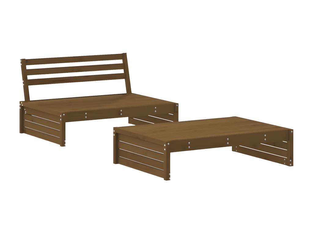 2-piece garden furniture set, honey brown, solid pine wood KFYG98565