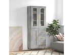 Decohaute tall sideboard, grey, 69.5x34x180 cm, engineered wood, ZDQX74384