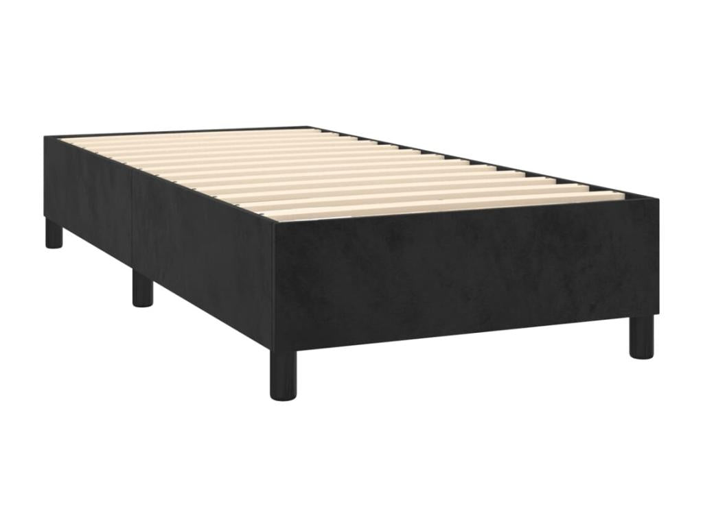 Domopure bed base with mattress and LED, black, 90x200 cm, velvet, LKTL21730