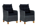 3-piece garden furniture set with cushions, dark grey woven resin PXVA63011