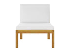 7-piece garden furniture set with cushions, cream color, solid wood, Decohaute 5 KVAX91735