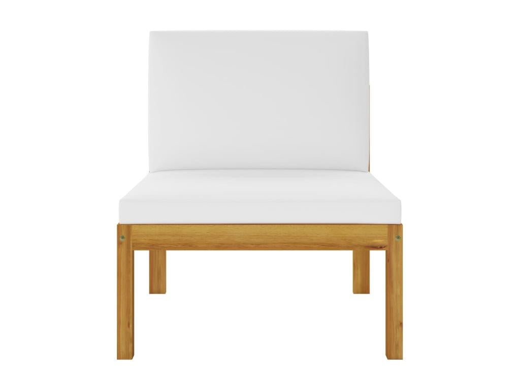 7-piece garden furniture set with cushions, cream color, solid wood, Decohaute 5 KVAX91735