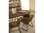 Brown fir wood dining table 200x75cm - Decohaute VOYZ92153