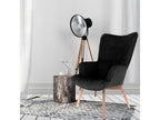 Decohaute - Black Armchair with Natural Legs AXXH24103