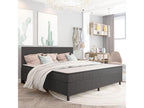 Upholstered bed base, Grey Fabric, 200x200 cm, VDDS64777
